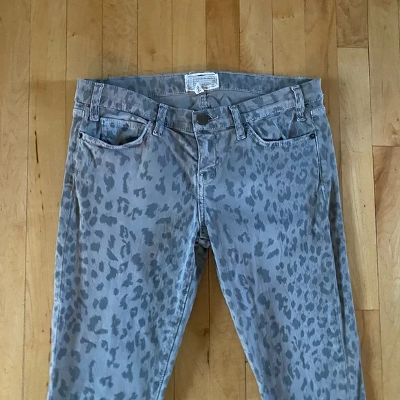 Current/Elliott The Stiletto Gray Leopard Jeans - Picture 7 of 9